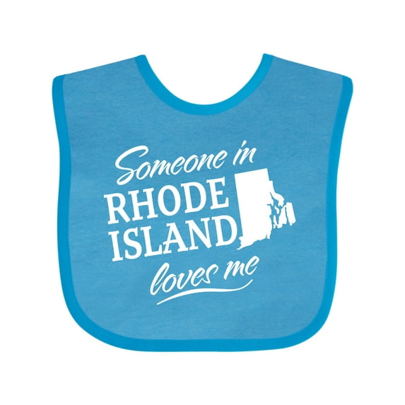 Inktastic Someone in Rhode Island Loves Me Boys or Girls Baby Bib