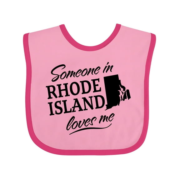 Inktastic Someone in Rhode Island Loves Me Boys or Girls Baby Bib
