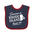 thumbnail image 1 of Inktastic Someone in Rhode Island Loves Me Boys or Girls Baby Bib, 1 of 4