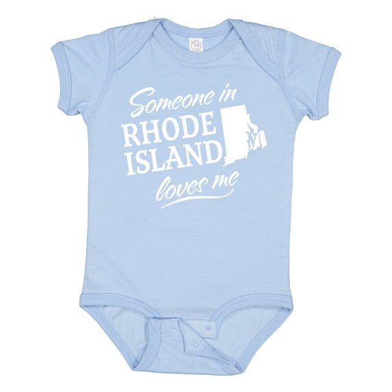 Inktastic Someone in Rhode Island Loves Me Boys or Girls Baby Bodysuit