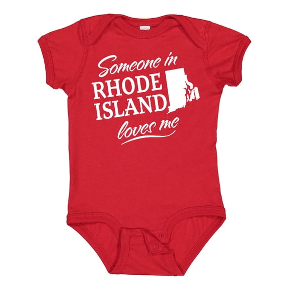 Inktastic Someone in Rhode Island Loves Me Boys or Girls Baby Bodysuit