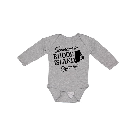 Inktastic Someone in Rhode Island Loves Me Boys or Girls Long Sleeve Baby Bodysuit