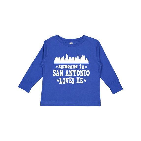 Inktastic Someone in San Antonio Loves Me Texas Boys or Girls Long Sleeve Toddler T-Shirt