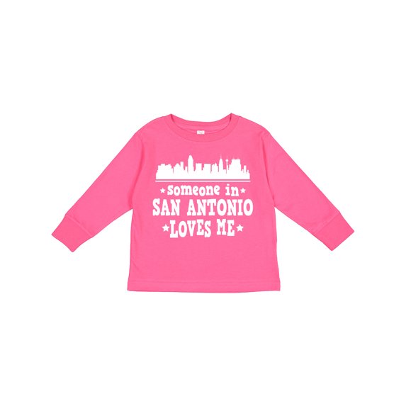 Inktastic Someone in San Antonio Loves Me Texas Boys or Girls Long Sleeve Toddler T-Shirt