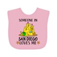 thumbnail image 1 of Inktastic Someone in San Diego Loves Me Boys or Girls Baby Bib, 1 of 4