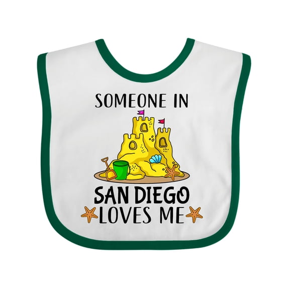 Inktastic Someone in San Diego Loves Me Boys or Girls Baby Bib