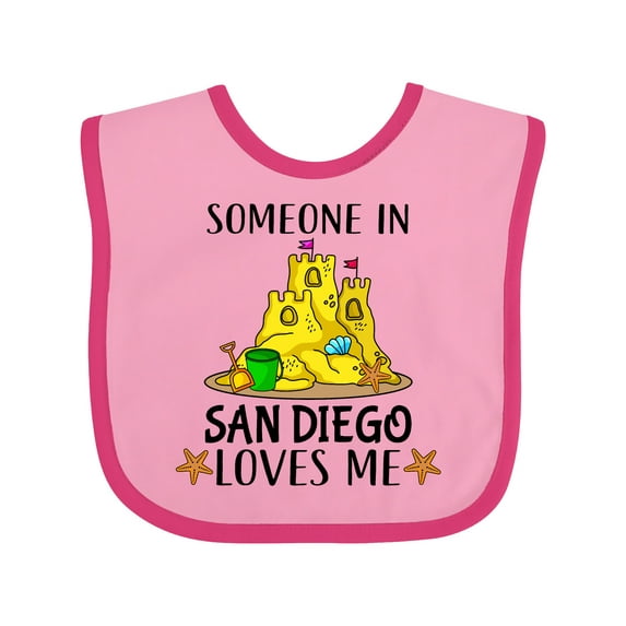 Inktastic Someone in San Diego Loves Me Boys or Girls Baby Bib