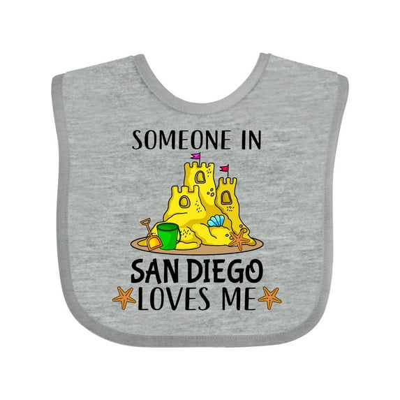 Inktastic Someone in San Diego Loves Me Boys or Girls Baby Bib