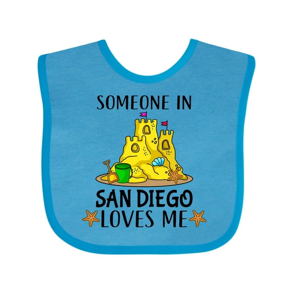 Inktastic Someone in San Diego Loves Me Boys or Girls Baby Bib