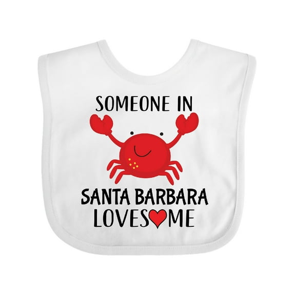 Inktastic Someone in Santa Barbara Loves Me Boys or Girls Baby Bib