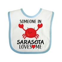 Inktastic Someone in Sarasota Loves Me Boys or Girls Baby Bib