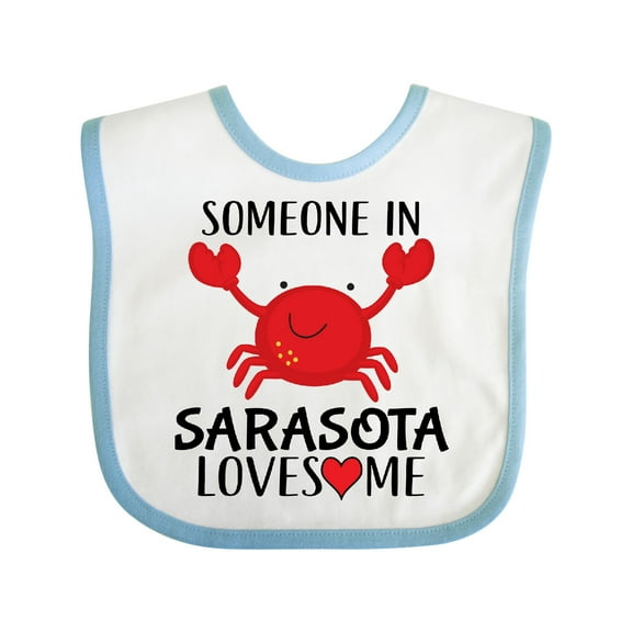 Inktastic Someone in Sarasota Loves Me Boys or Girls Baby Bib