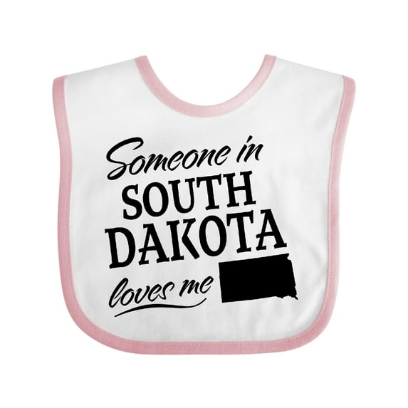 Inktastic Someone in South Dakota Loves Me Boys or Girls Baby Bib