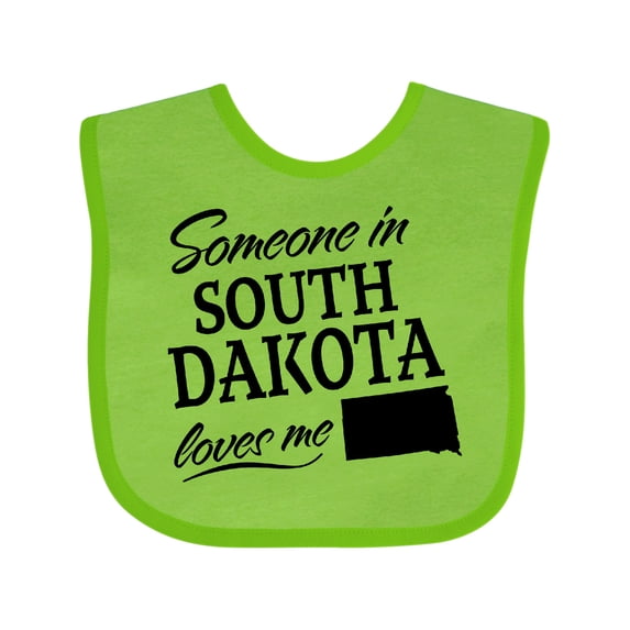 Inktastic Someone in South Dakota Loves Me Boys or Girls Baby Bib