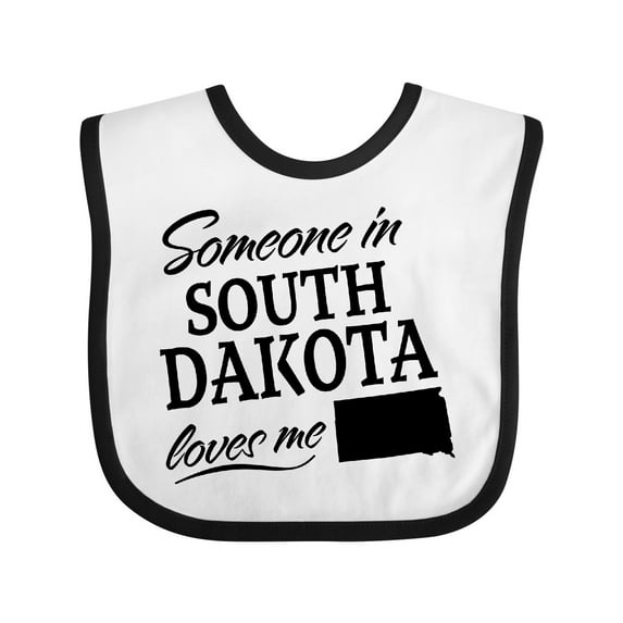 Inktastic Someone in South Dakota Loves Me Boys or Girls Baby Bib