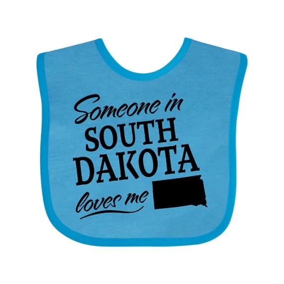 Inktastic Someone in South Dakota Loves Me Boys or Girls Baby Bib
