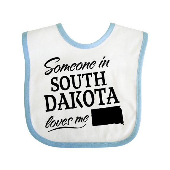 Inktastic Someone in South Dakota Loves Me Boys or Girls Baby Bib