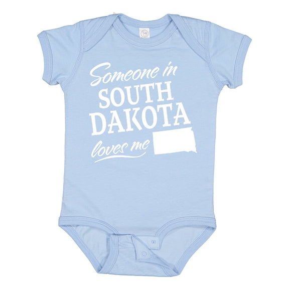 Inktastic Someone in South Dakota Loves Me Boys or Girls Baby Bodysuit