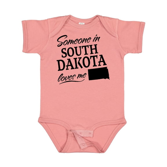 Inktastic Someone in South Dakota Loves Me Boys or Girls Baby Bodysuit