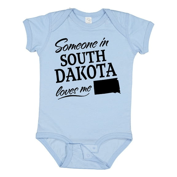 Inktastic Someone in South Dakota Loves Me Boys or Girls Baby Bodysuit