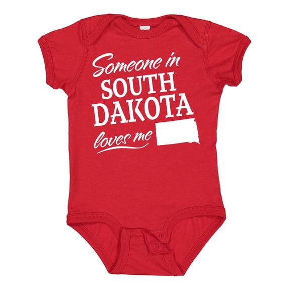 Inktastic Someone in South Dakota Loves Me Boys or Girls Baby Bodysuit