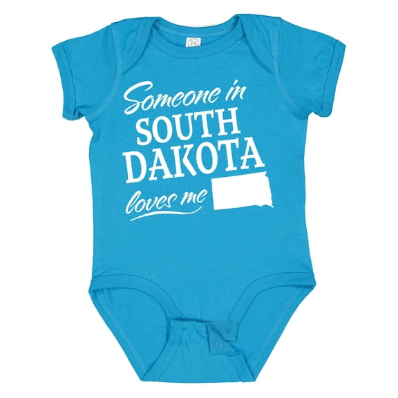 Inktastic Someone in South Dakota Loves Me Boys or Girls Baby Bodysuit