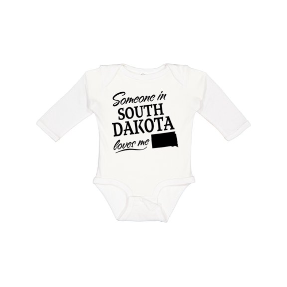 Inktastic Someone in South Dakota Loves Me Boys or Girls Long Sleeve Baby Bodysuit