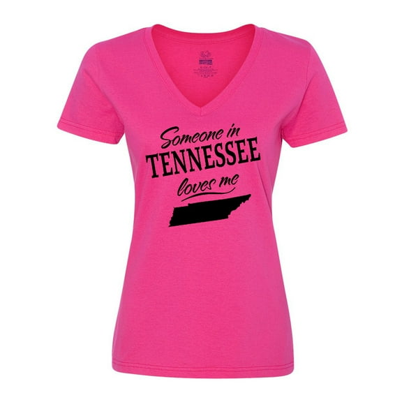 Inktastic Someone in Tennessee Loves Me Women's V-Neck T-Shirt
