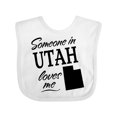 thumbnail image 1 of Inktastic Someone in Utah Loves Me Boys or Girls Baby Bib, 1 of 4