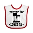thumbnail image 1 of Inktastic Someone in Utah Loves Me Vacation Boys or Girls Baby Bib, 1 of 4