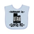 thumbnail image 1 of Inktastic Someone in Utah Loves Me Vacation Boys or Girls Baby Bib, 1 of 4