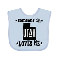 Inktastic Someone in Utah Loves Me Vacation Boys or Girls Baby Bib