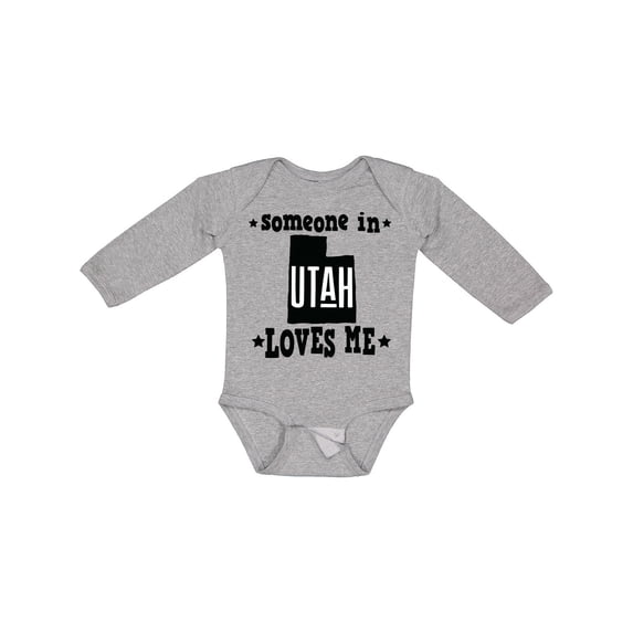 Inktastic Someone in Utah Loves Me Vacation Boys or Girls Long Sleeve Baby Bodysuit