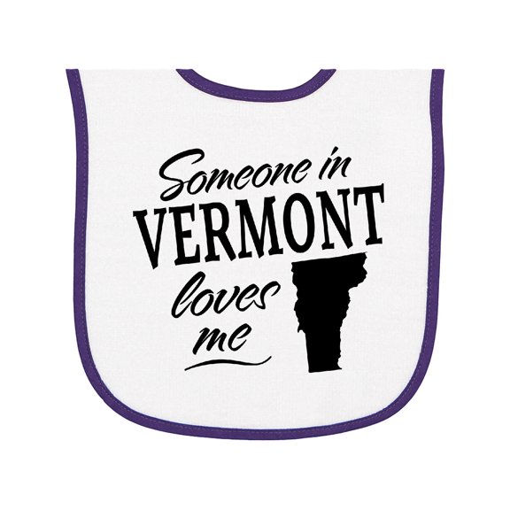 Inktastic Someone in Vermont Loves Me Baby Terry Cloth Bib