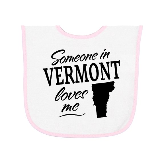 Inktastic Someone in Vermont Loves Me Baby Terry Cloth Bib