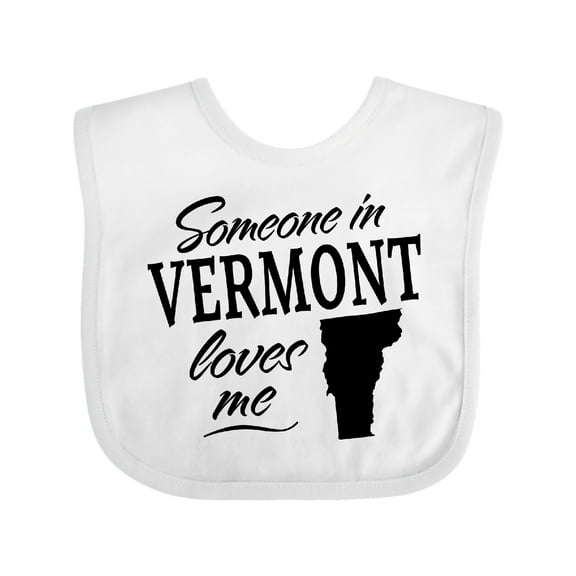 Inktastic Someone in Vermont Loves Me Boys or Girls Baby Bib