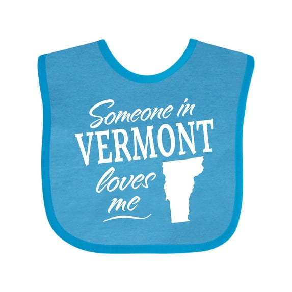 Inktastic Someone in Vermont Loves Me Boys or Girls Baby Bib