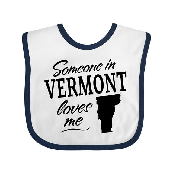 Inktastic Someone in Vermont Loves Me Boys or Girls Baby Bib