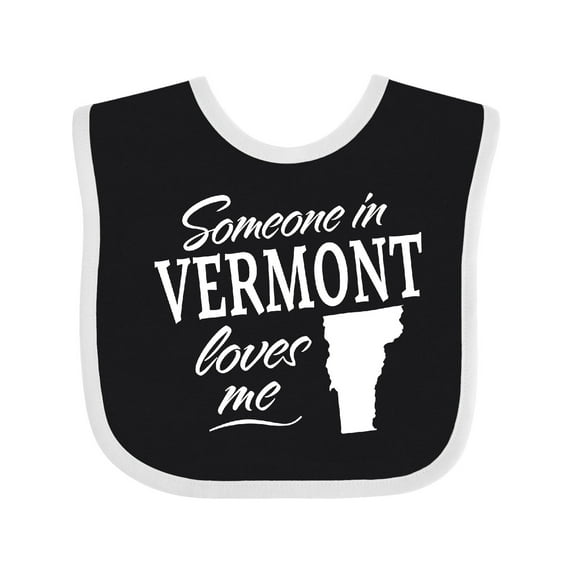 Inktastic Someone in Vermont Loves Me Boys or Girls Baby Bib