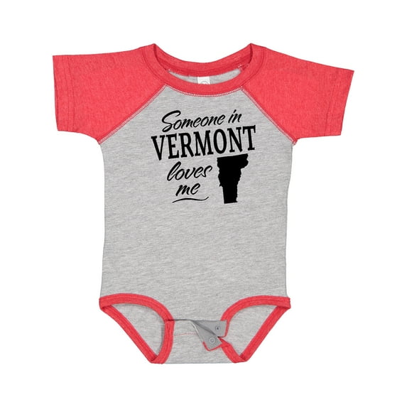 Inktastic Someone in Vermont Loves Me Boys or Girls Baby Bodysuit