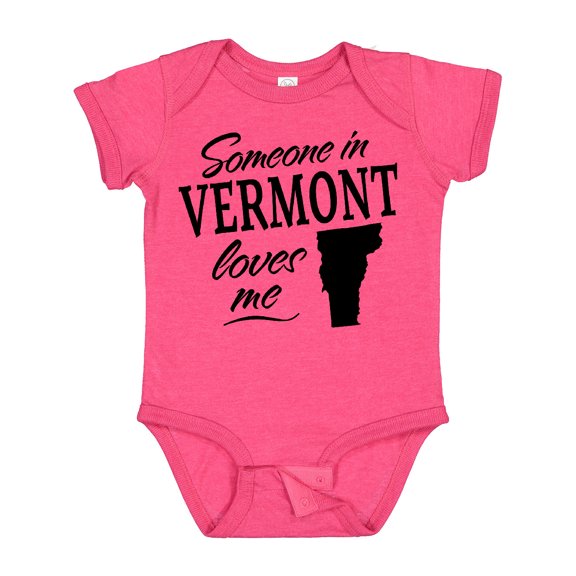 Inktastic Someone in Vermont Loves Me Boys or Girls Baby Bodysuit