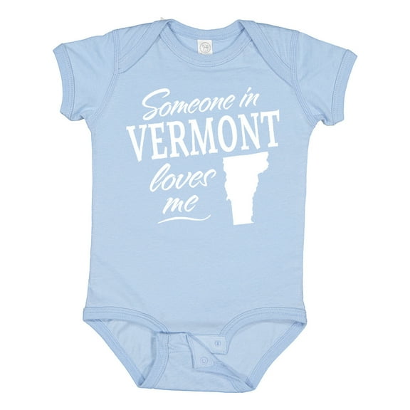 Inktastic Someone in Vermont Loves Me Boys or Girls Baby Bodysuit