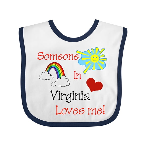 Inktastic Someone in Virginia Loves Me Boys or Girls Baby Bib