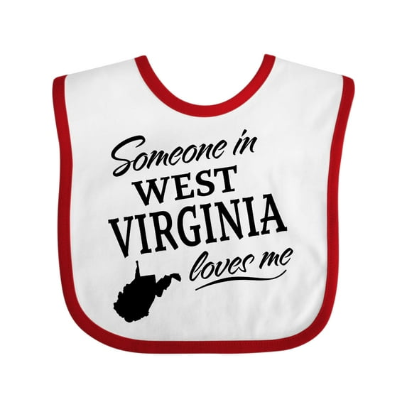 Inktastic Someone in West Virginia Loves Me Boys or Girls Baby Bib