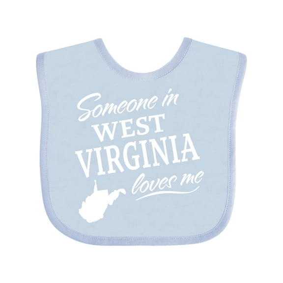 Inktastic Someone in West Virginia Loves Me Boys or Girls Baby Bib