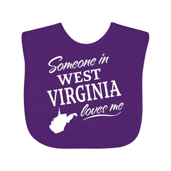 Inktastic Someone in West Virginia Loves Me Boys or Girls Baby Bib