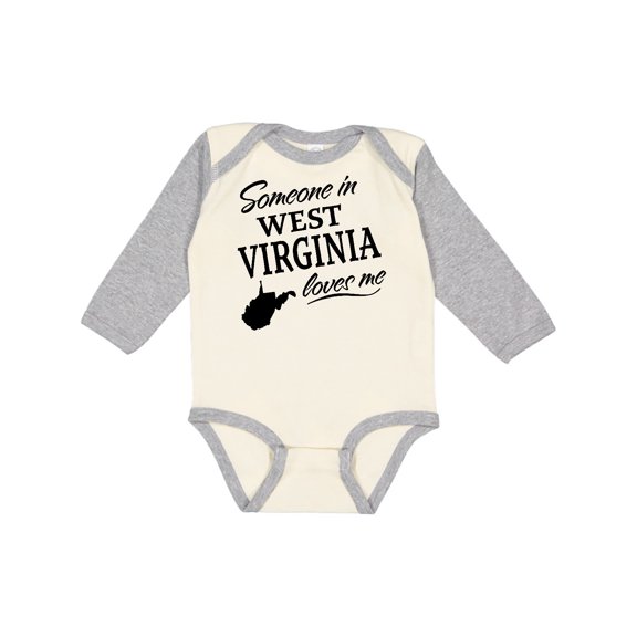 Inktastic Someone in West Virginia Loves Me Boys or Girls Long Sleeve Baby Bodysuit