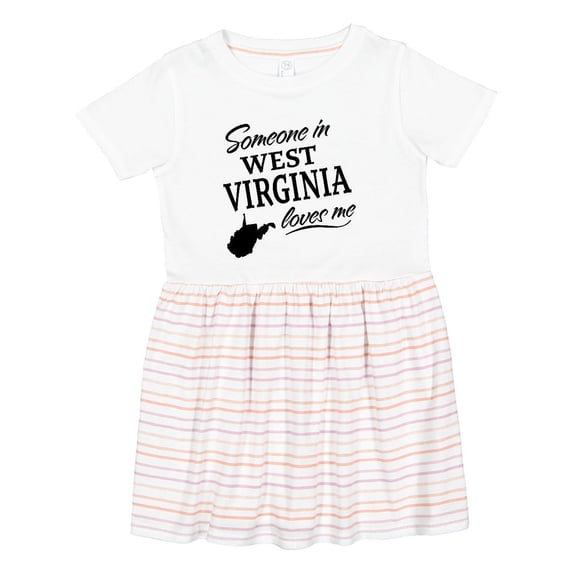 Inktastic Someone in West Virginia Loves Me Girls Toddler Dress
