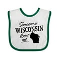 thumbnail image 1 of Inktastic Someone in Wisconsin Loves Me Boys or Girls Baby Bib, 1 of 4