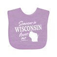 thumbnail image 1 of Inktastic Someone in Wisconsin Loves Me Boys or Girls Baby Bib, 1 of 4